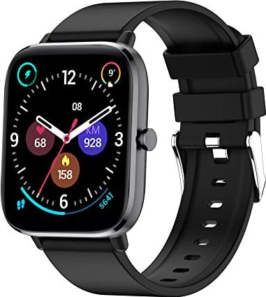 DOOK Smart Watch, Fitness Tracker voor Dames Heren, 1,69 Inch Smartwatch met Slaap Hartslagmeter, IP68 Waterdicht Sporthorloge met Stappenteller, Fitness Horloge voor Android iOS-telefoons(Color:zwart)