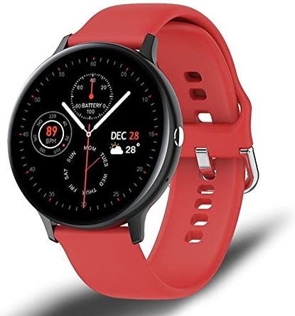 CHYAJIG Slimme Horloge Dames Smart Horloge Vrouw Mode Horloge Hartslag Slaap Monitoring for Android IOS Waterdichte dames smartwatch (Color : Red)