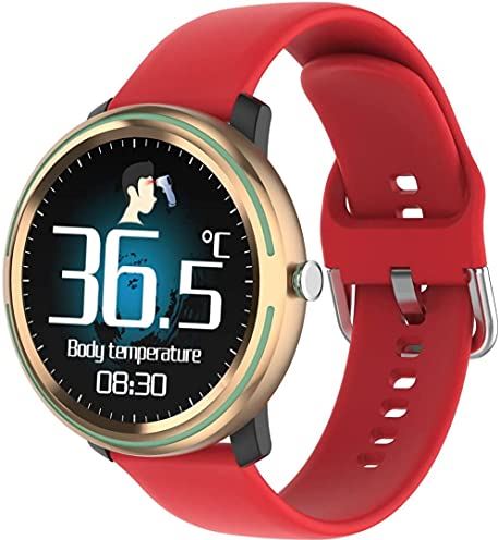 JHDDPH3 Smartwatch Smart Watch Watch 1 28 Inch Bluetooth Siliconen Slaap Oefening Informatie Call Sedentary Herinner Armband Exquisite/Silver sporthorloge (Color : Red)