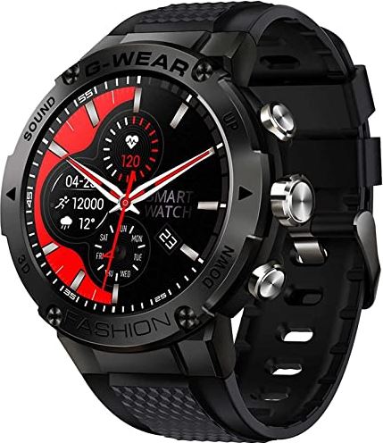 Sacbno 1.3 In HD Full Touch Smart Watch, Smart Watch Fitness Tracker met Bluetooth Call, Fitness Monitor, Horloge voor mannen en vrouwen (Color : Black)