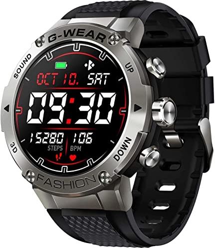 Sacbno 1.3 In HD Full Touch Smart Watch, Smart Watch Fitness Tracker met Bluetooth Call, Fitness Monitor, Horloge voor mannen en vrouwen (Color : Silver Grey)