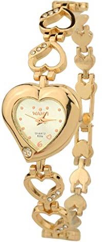 Ldelw Horloges Mode Luxe Dameshorloge Diamant Armband Exquisite Damesklok Analoge Quartz Polshorloges (Kleur: Geel) sunyangde (Color : Gold)