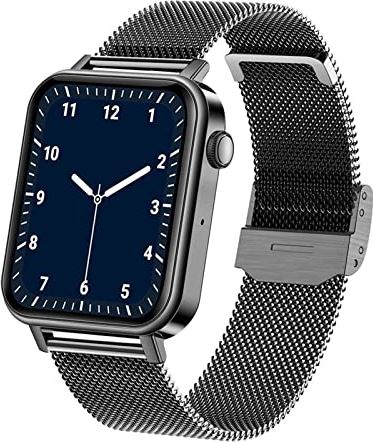 CHYAJIG Smart Watch Mode Slanke Smart Horloge Vrouwen Bluetooth Call SmartWatch Music Heart Rate Sport Fitness Armband Polshorloge for Android IOS (Color : Mesh Belt Black)