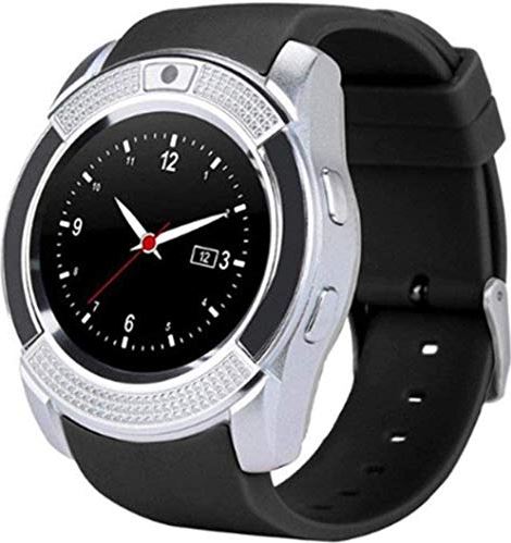 JHDDPH3 Smartwatch Smart Watch Bluetooth Smart Watch Touch Screen Polshorloge Met Camera/SIM- kaart Slot Waterdichte Smart Watch- Sier Best Gift/Pink sporthorloge (Color : Silver)