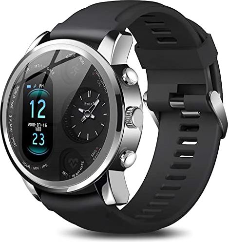 Sacbno Sport Sleep Monitoring Smart Watch met datakabel, slimme horloge armband, touchscreen Running horloge met stappenteller for mannen Dames Dames IP67 Waterdicht (Color : Silver Grey)