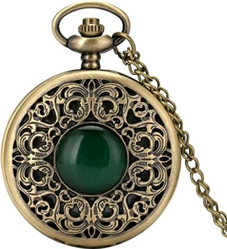 XSERNR Bronzen Case Quartz Pocket Watch Simple White Dial Chain Collier Hanger Horloge for Mannen Vrouwen wangdi