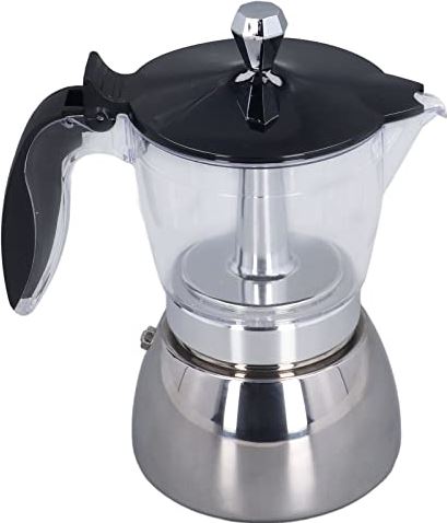 Shanrya Koffiezetpot, Kookplaat Koffiezetapparaat Rvs Draagbare Herbruikbare Universele Transparante ABS Top voor Huishoudelijk Gebruik