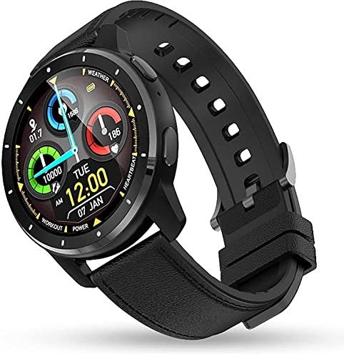 Sacbno 1.28 inch Smart Watch, Bluetooth Calling, Mp3 Playback, Waterproof Fitness Tracker Withsleep Monitor, Pedometer for Men and Women for Android and iOS Phones (Color : Back Shell Black Skin)
