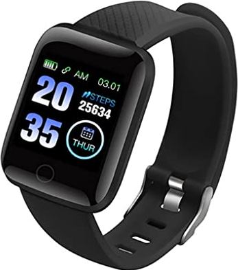 XSERNR Smart horloge Bluetooth Smart Armband 116Plus Phone Fitness horloge waterdicht Bloeddruk Test Mannen Vrouwen Black Portable Smart Device wangdi (Color : Black)
