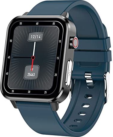 CHYAJIG Smart Watch Smart Watch Heren lichaamstemperatuur hartslag 1.70"Health SmartWatch (Color : Silica gel Blue)