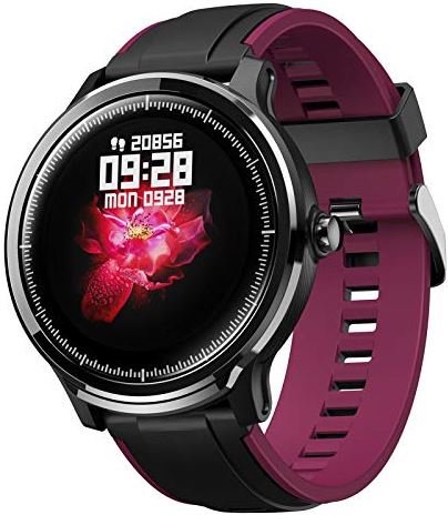 QAQQQQFGG Smartwatch Waterproof IP68 Smart Watch 1.3'' Full Touchscreen Fitness Tracker Bluetooth with SMS Call Notification Heart Rate Sleep Monitor Compatible with Android iOS Gray (Purple)