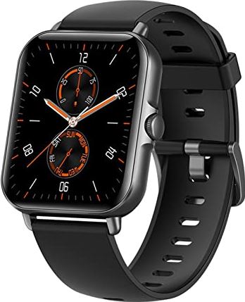 CHYAJIG Smart Watch Horloges Vrouwen 1.69 Kleurenscherm Full Touch Smart Watch Mannen Bluetooth Call Health Smartwatch for Android en IOS Telefoon (Color : Black)
