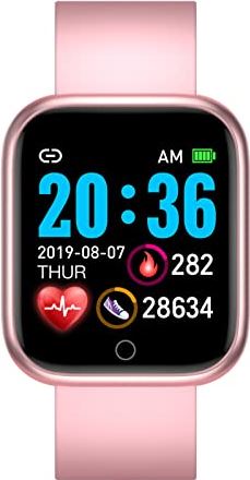 CHYAJIG Smart Watch Smartwatch Men Dames Sport Smart Horloge Bluetooth IP67 Waterdichte Smart Armband Sleephart TariefBlood Drukmonitor Smart Band (Color : Pink Silicone i5pro)
