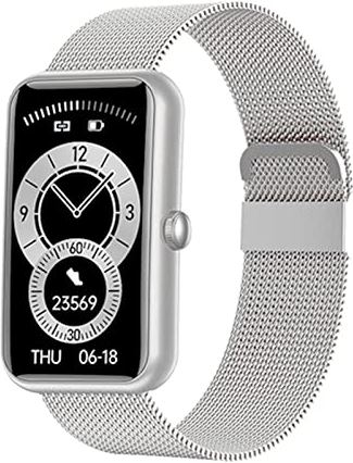 CHYAJIG Smart Watch Smart Horloge Mannen Vrouwen Bloeddruk Hartslag Fitness Tracker Bracelelt Smartwatch Smart Band for Android IOS Telefoon (Color : 6 White steel)