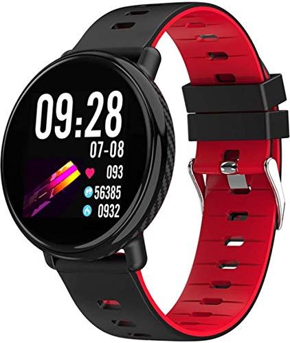 JHDDPH3 Smartwatch Smart Watch 1 3 Inch Screen Fitness Tracker Sport Stappenteller Armband Bericht Push Smart Herinnering IP68 Waterdicht 200mah Exquisite/Rood sporthorloge (Color : Red)