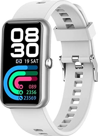 CHYAJIG Smart Watch Sport mannen slimme horloge for mannen vrouwen slimme armband oefenen bloeddruk hartslag IP68 Waterdichte dames smartwatch (Color : White)