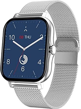 CHYAJIG Slimme Horloge Bluetooth Call Smart Watch Womenfull Touch Screen Sports Fitness horloge Bluetooth is geschikt for Android iOS SmartWatch (Color : Mesh belt yin color)