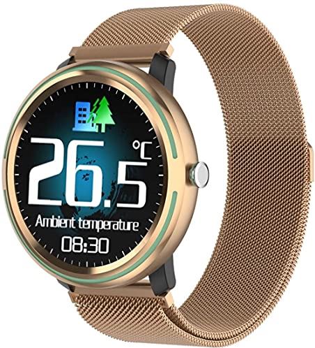 JHDDPH3 Smartwatch Smart Watch Watch 1 28 Inch Bluetooth Siliconen Slaap Oefening Informatie Call Sedentary Herinner Armband Exquisite/Silver sporthorloge (Color : Gold)