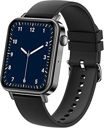 CHYAJIG Smart Watch Bluetooth call slim horloge vrouwen aangepaste wijzerplaat horloges mannen hartslag bloeddruk slapen opname smartwatch fitness horloge (Color : Black silicone belt)