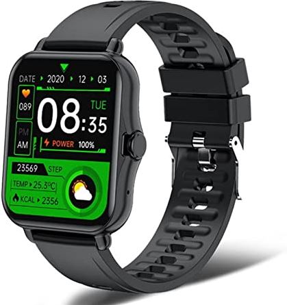 CHYAJIG Smart Watch Kleurenscherm Smart horloge Dames Mannen Volledige Touch Fitness Tracker Bloeddruk Smart Clock Dames Smart Horloge for Mannen Vrouwen (Color : S Black)