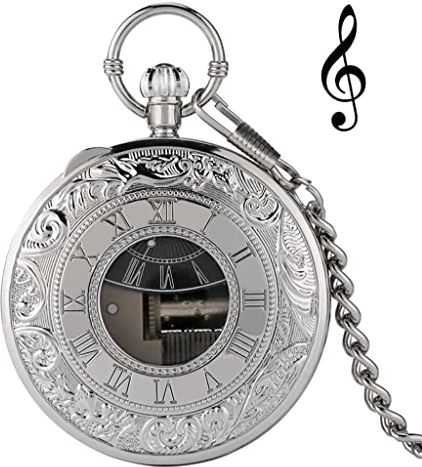 XSERNR Muziek Quartz Pocket Watch Playing Music Chain Watch Locomotive Art Collectibles Beste Geschenken for Mannen Vrouwen (Kleur: C) wangdi (Color : B)