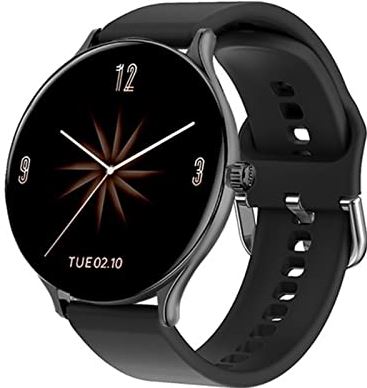 CHYAJIG Slimme Horloge Smart Watch Ladies Heart Rate Multifunctional Sport Watch Men Woman Waterproof Smartwatch Women Make And Receive Calls (Color : Silicone black)