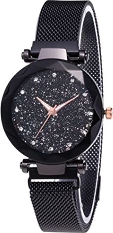 XSERNR Women Polshorloge Analoge Quartz Stemovristwatches met Pu Armband Classic Waterdicht Starry Sky Dial Watch 1pc zwart wangdi