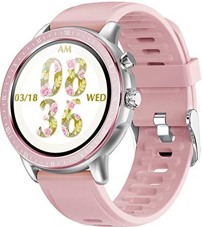JXFY S02 Smart Watch, 1.3 Inch Volledig Rond Scherm IP67 Waterdicht Met Hartslagmonitoring Fitness Tracker Sport Horloge, voor Mannen Vrouwen (E)