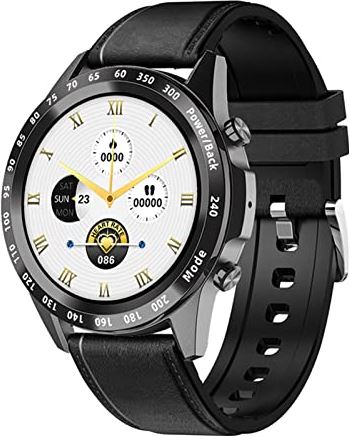 CHYAJIG Slimme Horloge Bluetooth Call Watch Smart Horloge Mannen Volledige Touch Fitness Tracker Smart Clock IP68 Waterdicht slim horloge met stapteller (Color : Belt black)