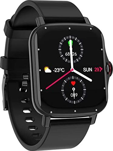 Sacbno Waterproof Fitness Tracker Watch,Smart Watch For Men Women, Activity Tracker, With Bluetooth Calling Custom Watch Face (Color : Black)