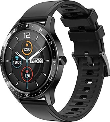 QAQQQQFGG Smart Watch Fitness Watch Fitness Tracker with Heart Rate Monitor Blood Pressure IP68 Waterproof Smartwatch Men Women Sport Pedometer Watch for Android iOS Blue (Black)