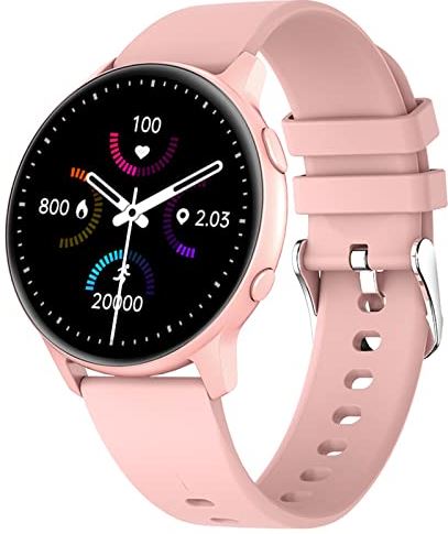 ZKTYQUIHE 1,28 inch smartwatch, full-touch waterdichte activiteitentracker, smartwatch voor Android- en IOS-telefoons, sportarmband stappenteller stapcalorieën voor mannen vrouwen (Color : Pink)