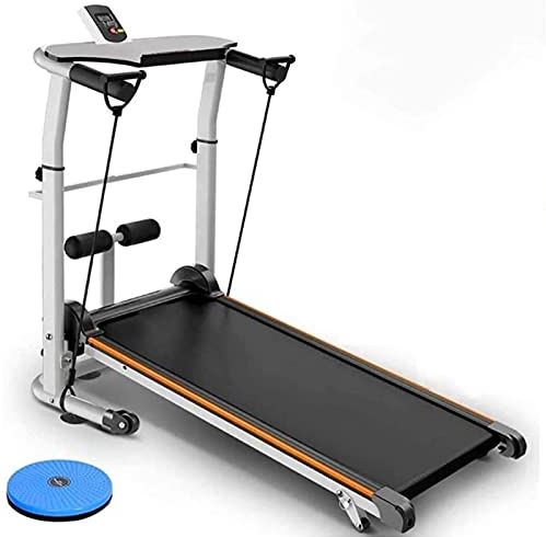 OOOFFFFFFFF Folding Mechanical Treadmill with Handrails Home Machine Indoor Sports Compact Fitness Running Walking for Family Dormitory