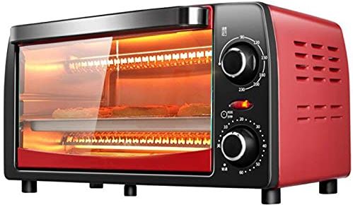 SUNWEIHAOA Huishoudelijke Intelligente 12L Elektrische Oven, Multifunctionele Grote Capaciteit Kip Oven Magnetron Met Bakvormen Pizza Bakken Mini Oven Rood (Rood) (Rood) Esthetisch En Praktisch
