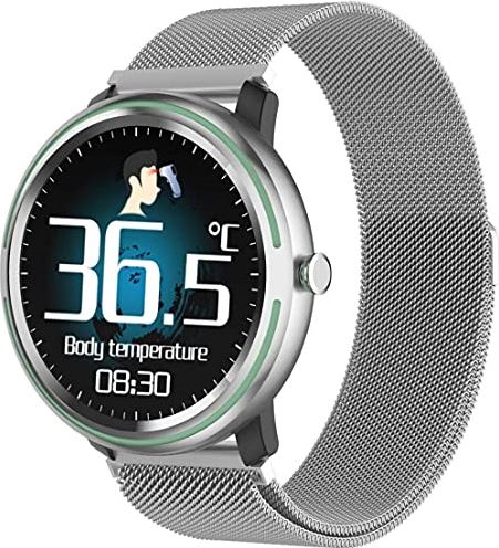 JHDDPH3 Smartwatch Smart Watch Watch 1 28 Inch Bluetooth Siliconen Slaap Oefening Informatie Call Sedentary Herinner Armband Exquisite/Silver sporthorloge (Color : Silver)