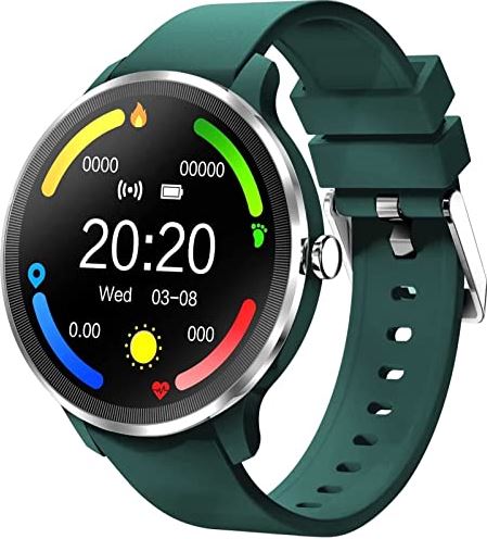 Sacbno 1.28-inch Hd Large Screen Sports Smart Watch, Waterproof Fitness Tracker Smartwatch With Temperature, Sleep Monitor,Tracker Watch For Men Women (Color : Green)