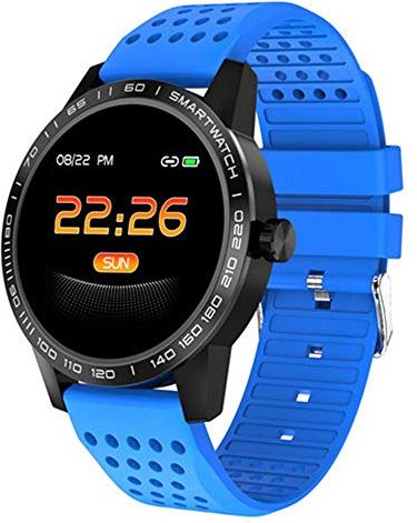 Ldelw Bluetooth SmartWatch Fitness Tracker Smart Bracelet IP68 Waterdichte ronde horloge bloeddruk hartslagmeting for mannen vrouwen dames blauw sunyangde