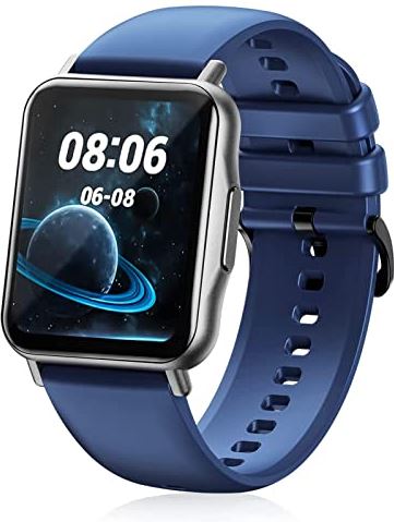 DOOK Smart Watch, 1,69-inch touchscreen-smartwatch voor Android en iOS, fitnesstracker met hartslag en slaapmonitor, IP67 waterdichte activiteitentracker met 25 sportmodi voor heren en dames(Color:Blauw)
