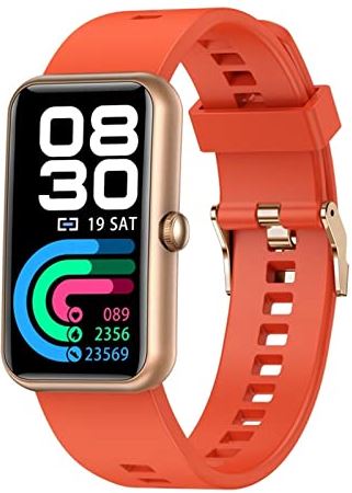 CHYAJIG Smart Watch Sport mannen slimme horloge for mannen vrouwen slimme armband oefenen bloeddruk hartslag IP68 Waterdichte dames smartwatch (Color : Orange)
