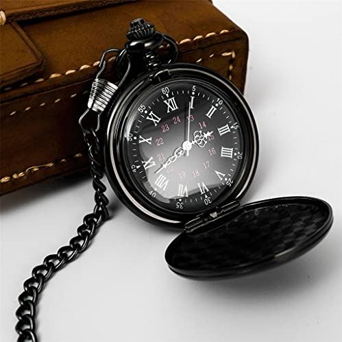 XSERNR 3 7cm Ketting Smooth Steel Quartz Pocket Horloge Vintage Nmber Dial Hanger Horloge Geschenken Klok (kleur: B) wangdi (Color : B)
