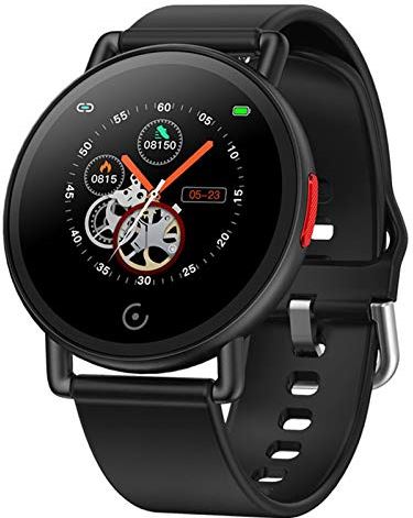 QAQQQQFGG Smart Watch 1.3" Touch Screen Smartwatch Fitness Tracker with 7 Sports Mode Waterproof IP67 Activity Trackers with Blood Oxygen Heart Rate and Sleep Monitor for Women Men Black