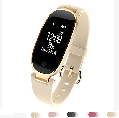 Ldelw Bluetooth Smartwatch Fitness Tracker Waterdichte Hartslag Monitor Sedentaire Herinnering Afstandsbediening Camera Sleep Monitor for Mannen Dames Dames Roze (Kleur: Rood) sunyangde (Color : Gold)