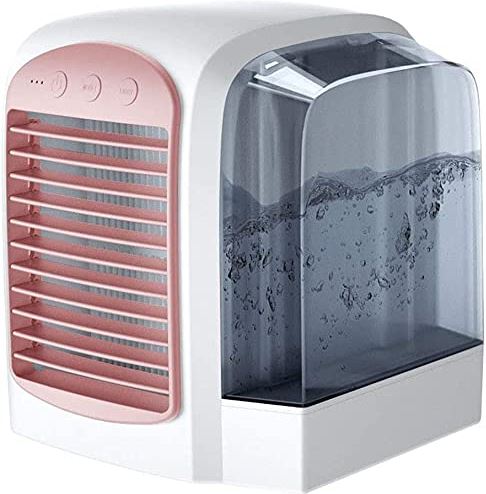 Glp GLLP Mini Draagbare Airconditioner Luchtbevochtiger Purifier USB Desktop Air Cooler Fan met watertanks Home, Roze