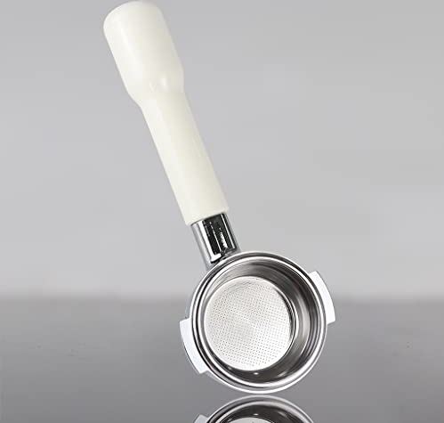 LEIGE 5 8 mm Roestvrijstalen koffiemachine bodemloze filterhouder Wit handvat for professionele accessoire (Size : 54mm)