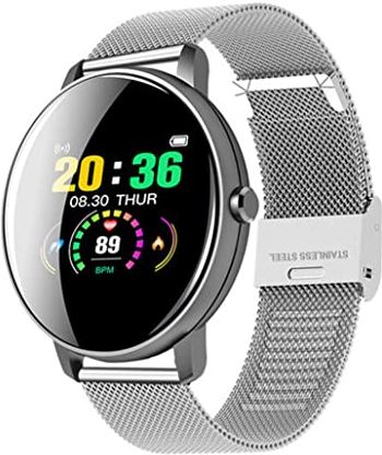 XSERNR Smart Watch Wireless Waterproof Fitness met Full Touch Screen Silver Steel Band Smart Watch wangdi