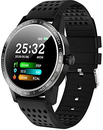 Ldelw Bluetooth SmartWatch Fitness Tracker Smart Bracelet IP68 Waterdichte Ronde Horloge Bloeddruk Hartslag Meting for Mannen Dames Dames Zwart sunyangde