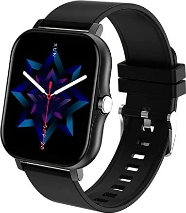 CHYAJIG Smart Watch Dames Smart Horloge Mannen 1.69"Kleurenscherm Volledige Touch Bluetooth Call Fitness Tracker Smart Clock Ladies Smart Watch Women (Color : Black)