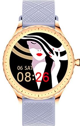 QAQQQQFGG Smart Watch for Women 1.09'' Full Touch Bluetooth Calls Fitness Watch with Female Health Tracking Heart Rate Monitor IP67 Waterproof Outdoor Sports Smartwatch for Android iOS HarmonyOS Purple