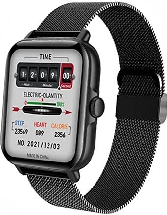 CHYAJIG Smart Watch Bluetooth-antwoord Call Smart Watch Mannen Volledige Touch Dial Call Fitness Tracker IP67 Waterdichte Smartwatch-vrouwen for sport en buitenactiviteit (Color : Balck mesh)