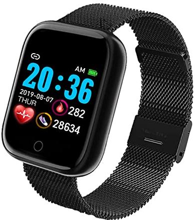 CHYAJIG Smart Watch Smartwatch Men Dames Sport Smart Horloge Bluetooth IP67 Waterdichte Smart Armband Sleephart TariefBlood Drukmonitor Smart Band (Color : Black Steel i5pro)